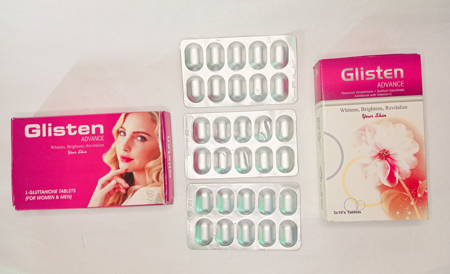 Glisten Advance – Glutathione & Vitamin C for Radiant, Clear, and Brighter Skin! 30 Tablets